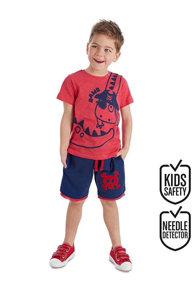 Korsan Dino Erkek Çocuk T-shirt Şort Takım